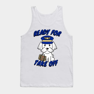 Cute White dog is a pilot Tank Top